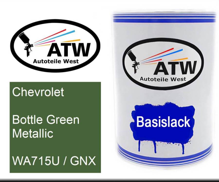 Chevrolet, Bottle Green Metallic, WA715U / GNX: 500ml Lackdose, von ATW Autoteile West.